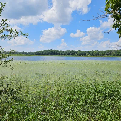 Slack Lake, one of two kettle lakes in the preserve